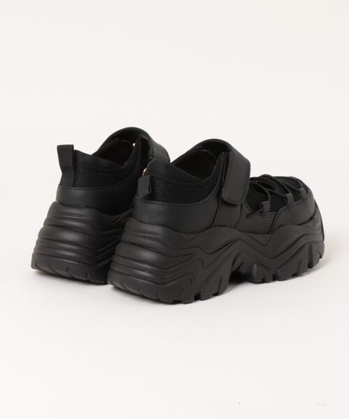 Zipper（ジッパー）の「【Zipper】厚底カジュアルスニーカー（スニーカー・レディース・ブラック/グレー・24.0cm/23.0cm/22.0cm/25.0cm）」の3枚目の写真