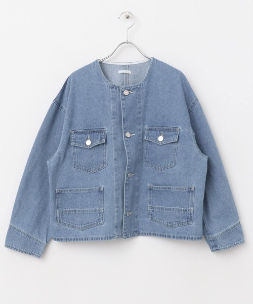 デニムノーカラージャケット（デニムジャケット）｜ITEMS