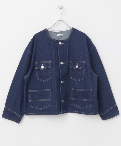 デニムノーカラージャケット（デニムジャケット）｜ITEMS