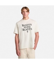 Timberland(ティンバーランド)のメンズ 半袖 スローガン ロゴ Tシャツ(Tシャツ/カットソー)