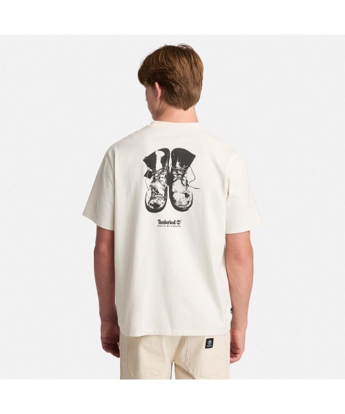 【Timberland】半袖 ロゴ Tシャツ ホワイト / 送料無料 Timberland tシャツ メンズ 半袖 チェスト ロゴ Tシャツ