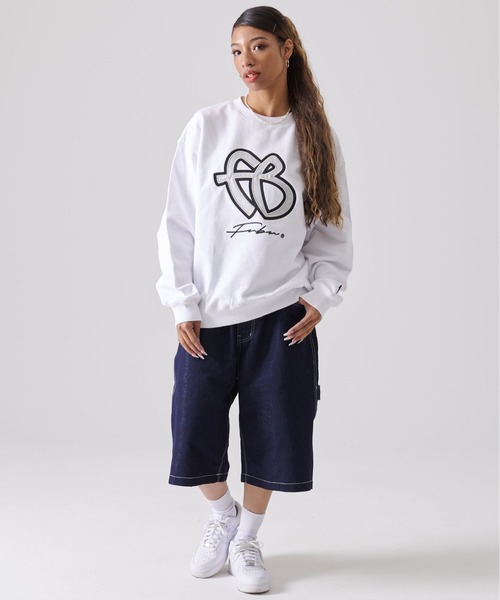 FUBU( フブ)の「FUBU フブ ブランド ロゴ 刺繍 サイズ調整可能 メタリック ラメ ショート デニムパンツ ハーフパンツ(デニムパンツ・メンズ・ネイビー/シルバー・32/34/36/38)」の6枚目の写真