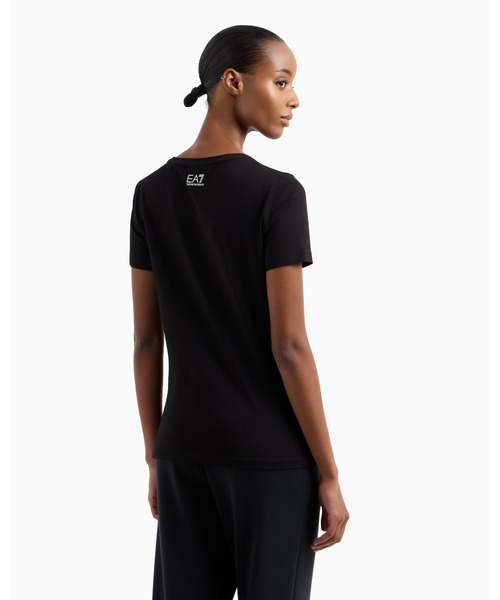 EMPORIO ARMANI EA7（エンポリオアルマーニイーエーセブン）の「【エンポリオ アルマーニ EA7】Logo Series クルーネックTシャツ ストレッチコットン（Tシャツ/カットソー・レディース・ブラック/ホワイト・LARGE/MEDIUM/SMALL/X-LARGE/X-SMALL）」の3枚目の写真
