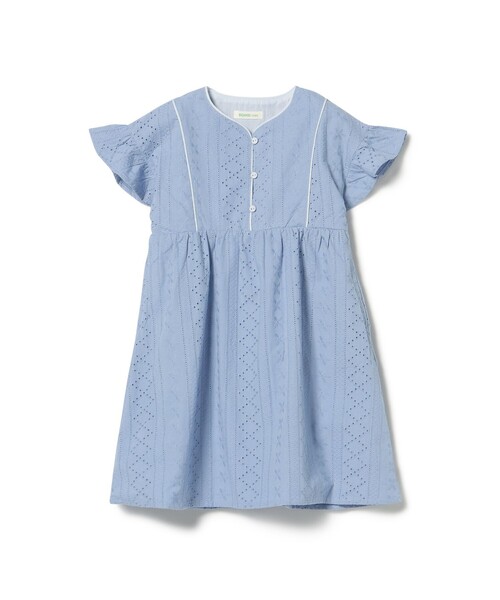 BEAMS mini(ビームスミニ)の「パンチング レース ワンピース 2025SS(90~150cm)(ワンピース・キッズ・サックスブルー/パープル系その他4/バイオレット/ブルー系その他・150/130/120/110/100/90/140)」の1枚目の写真