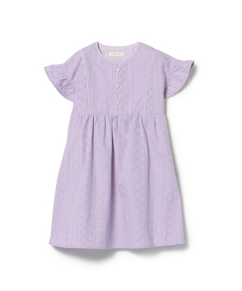 BEAMS mini(ビームスミニ)の「パンチング レース ワンピース 2025SS(90~150cm)(ワンピース・キッズ・サックスブルー/パープル系その他4/バイオレット/ブルー系その他・150/130/120/110/100/90/140)」の3枚目の写真