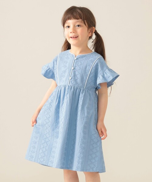 BEAMS mini(ビームスミニ)の「パンチング レース ワンピース 2025SS(90~150cm)(ワンピース・キッズ・サックスブルー/パープル系その他4/バイオレット/ブルー系その他・150/130/120/110/100/90/140)」の10枚目の写真