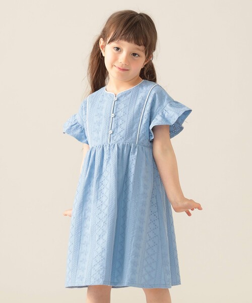 BEAMS mini(ビームスミニ)の「パンチング レース ワンピース 2025SS(90~150cm)(ワンピース・キッズ・サックスブルー/パープル系その他4/バイオレット/ブルー系その他・150/130/120/110/100/90/140)」の12枚目の写真