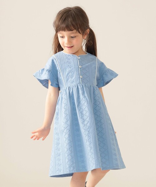 BEAMS mini(ビームスミニ)の「パンチング レース ワンピース 2025SS(90~150cm)(ワンピース・キッズ・サックスブルー/パープル系その他4/バイオレット/ブルー系その他・150/130/120/110/100/90/140)」の13枚目の写真