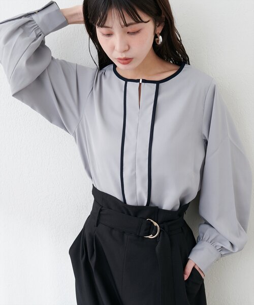 clear｜チュニック丈袖デザインブラウス | Rakuten Fashion(楽天