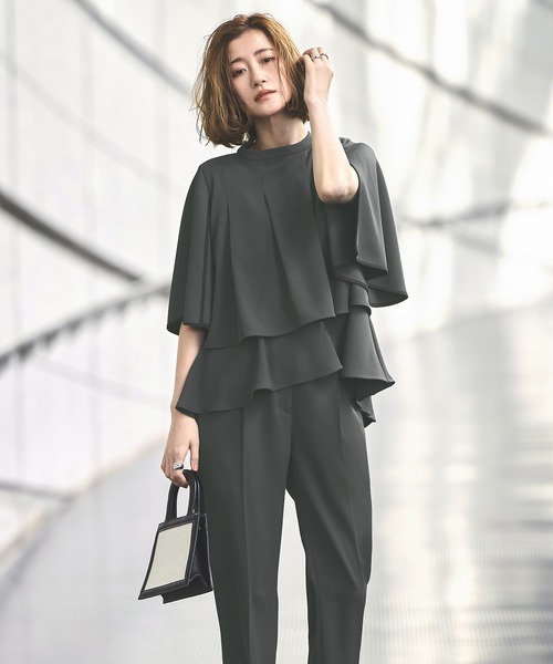 オケージョンドレス 結婚式 ｜ バックプリーツ フレアスリーブ