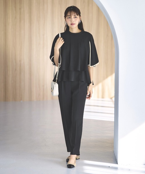 オケージョンドレス 結婚式 ｜ バックプリーツ フレアスリーブ