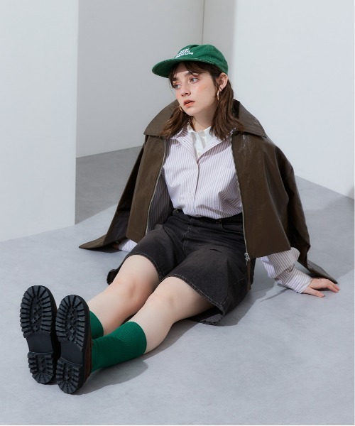 TTOL(トール)の「ハーフデニムパンツ(デニムパンツ・レディース・ブルー/チャコールグレー・M~L)」の13枚目の写真