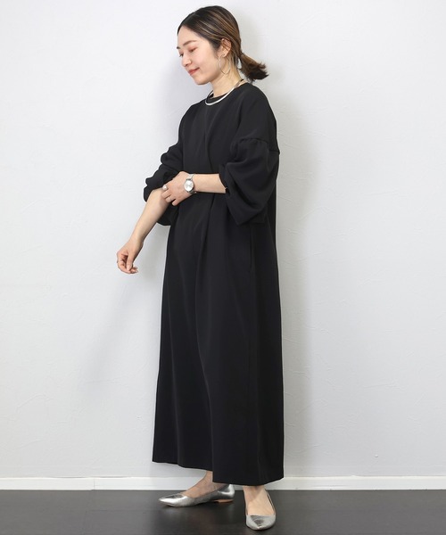 Aletta vita(アレッタビータ)の「バルーンスリーブロングワンピース(ワンピース・レディース・ブラック/グレー系その他/ネイビー・FREE)」の6枚目の写真
