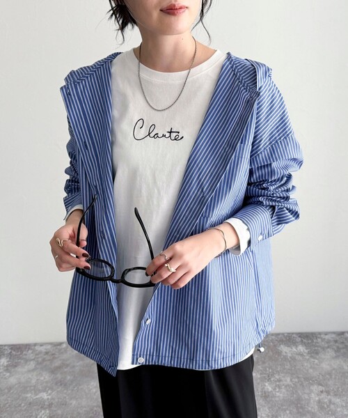 fredy emue（フレディエミュ）の「ヤーン刺繍ロゴロンTシャツ（Tシャツ/カットソー・レディース・ネイビー/オフホワイト/イエロー・38）」の18枚目の写真