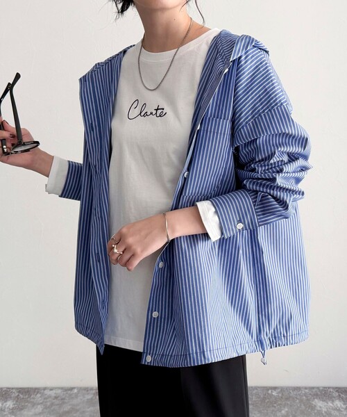 fredy emue（フレディエミュ）の「ヤーン刺繍ロゴロンTシャツ（Tシャツ/カットソー・レディース・ネイビー/オフホワイト/イエロー・38）」の20枚目の写真