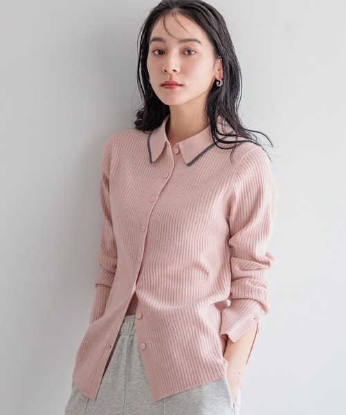 LOWRYS FARM（ローリーズファーム）の「ハイショクエリタイトカーディガン  284582（カーディガン/ボレロ・レディース・ブラウン/アイボリー/ネイビー/ピンク/グレー・FREE）」の20枚目の写真