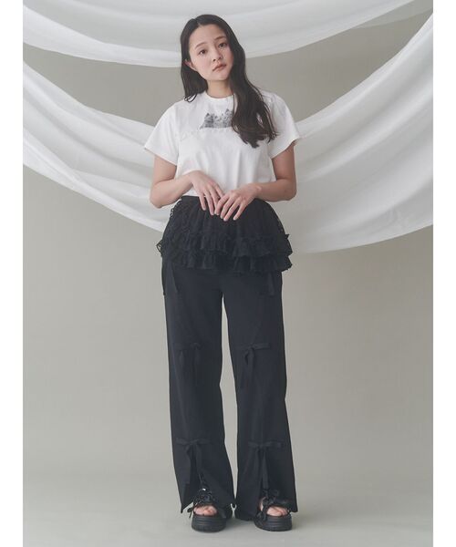 merry jenny（メリージェニー）の「cat frill tee（Tシャツ/カットソー・レディース・ライトブルー/オフホワイト/ピンク・FREE）」の12枚目の写真