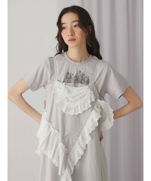 merry jenny（メリージェニー）の「cat frill tee（Tシャツ/カットソー・レディース・ライトブルー/オフホワイト/ピンク・FREE）」の18枚目の写真