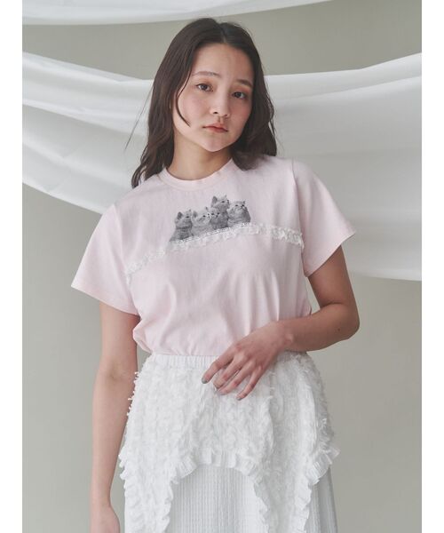 セール】cat frill tee（Tシャツ/カットソー）｜merry jenny