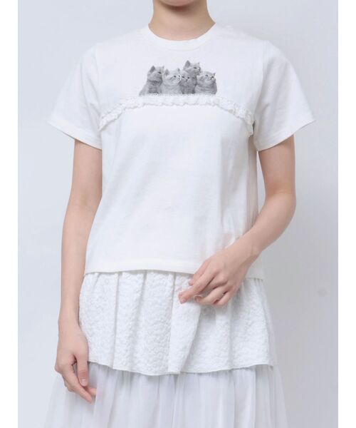 セール】cat frill tee（Tシャツ/カットソー）｜merry jenny（メリー