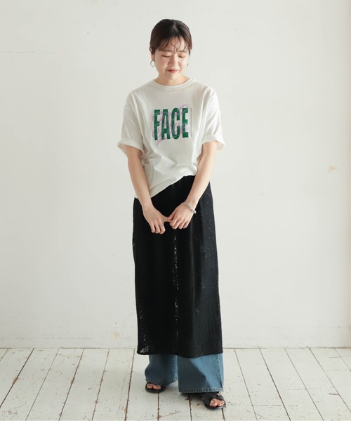 NOMBRE IMPAIR(ノンブルアンペール)の「FACE Five PT 半袖TEE(Tシャツ/カットソー・レディース・グリーン/ブラウン・FREE)」の15枚目の写真