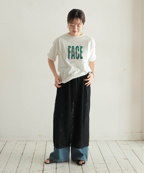 NOMBRE IMPAIR(ノンブルアンペール)の「FACE Five PT 半袖TEE(Tシャツ/カットソー・レディース・グリーン/ブラウン・FREE)」の19枚目の写真