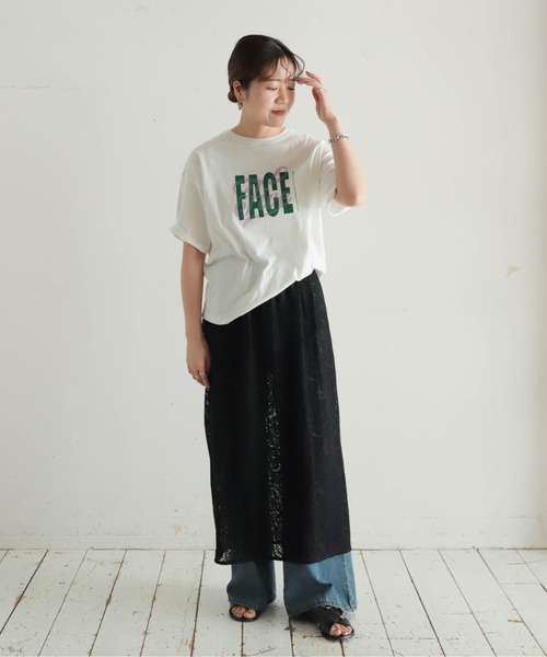 NOMBRE IMPAIR(ノンブルアンペール)の「FACE Five PT 半袖TEE(Tシャツ/カットソー・レディース・グリーン/ブラウン・FREE)」の14枚目の写真