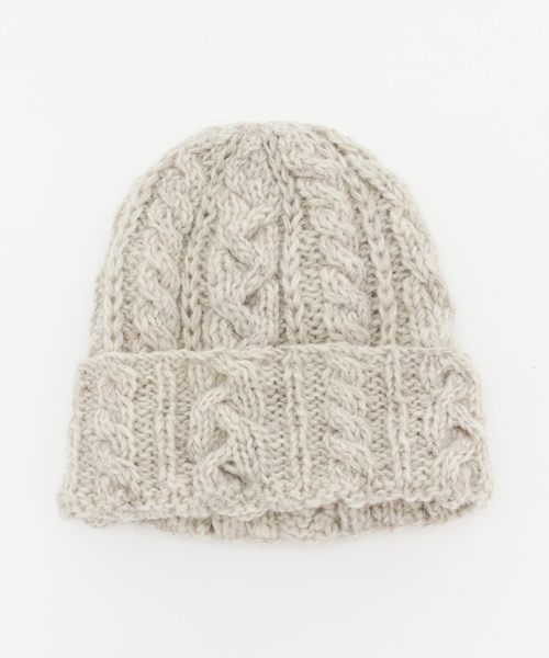 CIAOPANIC（チャオパニック）の「【Ciaopanic】　ケーブルワッチ（ニットキャップ/ビーニー・レディース・マスタード/グレー/オフホワイト/ライトグレー/ネイビー/ブルー/ダークブラウン/アイボリー・FREE）」の10枚目の写真