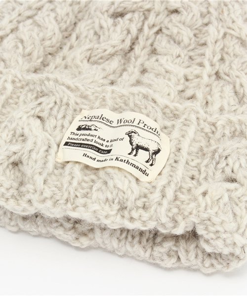 CIAOPANIC（チャオパニック）の「【Ciaopanic】　ケーブルワッチ（ニットキャップ/ビーニー・レディース・マスタード/グレー/オフホワイト/ライトグレー/ネイビー/ブルー/ダークブラウン/アイボリー・FREE）」の11枚目の写真