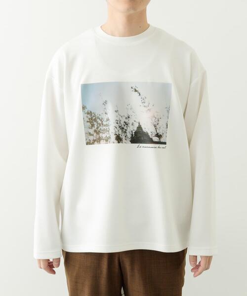 ITEMS URBANRESEARCH（アイテムズ アーバンリサーチ）の「Art Graphic ポンチカットソー Wind（Tシャツ/カットソー・メンズ・ブラック/ホワイト・MEDIUM/LARGE）」の3枚目の写真