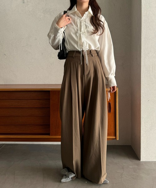 efill（エフィル）の「タッセル ボタン レディース シャツ（シャツ/ブラウス・レディース・ホワイト・FREE）」の10枚目の写真