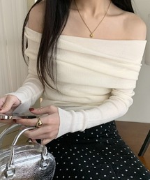 オフショルロングTシャツ