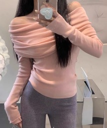 オフショルロングTシャツ