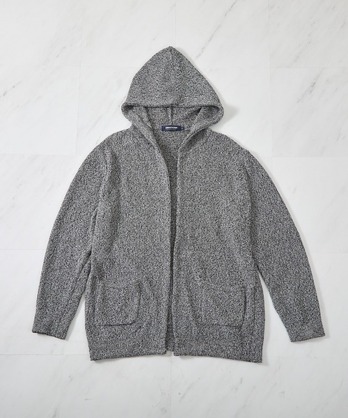 UNION STATION（ユニオンステーション）の「ウォッシャブルボタンレスパーカーカーディガン（カーディガン/ボレロ・メンズ・ブラック/ナチュラル/ブルー/サックスブルー・M/L/LL）」の3枚目の写真