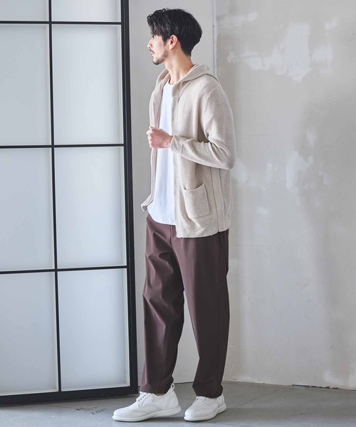 UNION STATION（ユニオンステーション）の「ウォッシャブルボタンレスパーカーカーディガン（カーディガン/ボレロ・メンズ・ブラック/ナチュラル/ブルー/サックスブルー・M/L/LL）」の12枚目の写真