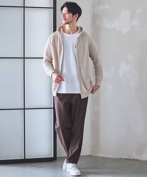 UNION STATION（ユニオンステーション）の「ウォッシャブルボタンレスパーカーカーディガン（カーディガン/ボレロ・メンズ・ブラック/ナチュラル/ブルー/サックスブルー・M/L/LL）」の11枚目の写真