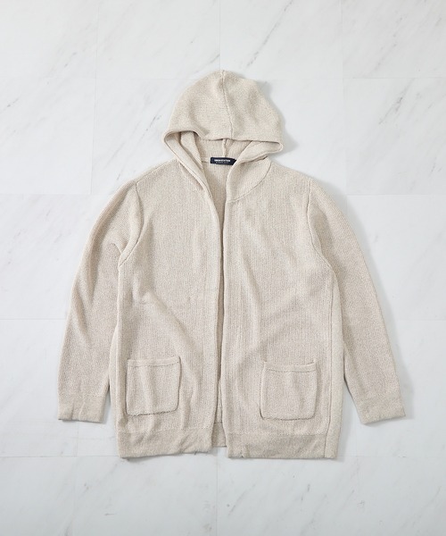 UNION STATION（ユニオンステーション）の「ウォッシャブルボタンレスパーカーカーディガン（カーディガン/ボレロ・メンズ・ブラック/ナチュラル/ブルー/サックスブルー・M/L/LL）」の13枚目の写真