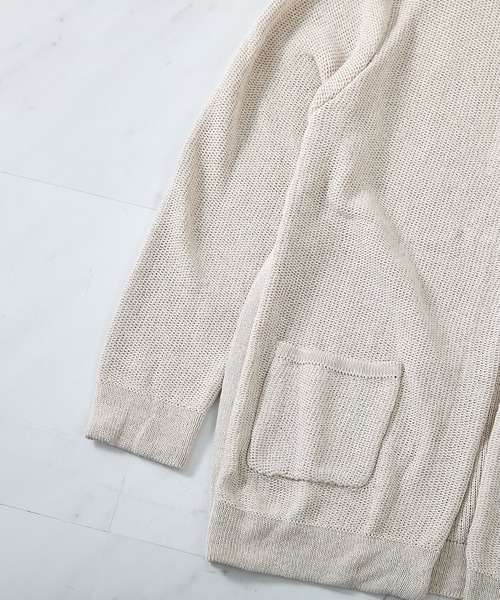 UNION STATION（ユニオンステーション）の「ウォッシャブルボタンレスパーカーカーディガン（カーディガン/ボレロ・メンズ・ブラック/ナチュラル/ブルー/サックスブルー・M/L/LL）」の15枚目の写真