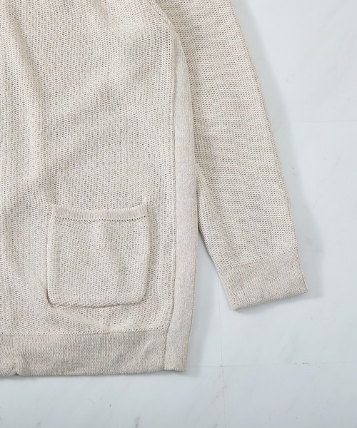 UNION STATION（ユニオンステーション）の「ウォッシャブルボタンレスパーカーカーディガン（カーディガン/ボレロ・メンズ・ブラック/ナチュラル/ブルー/サックスブルー・M/L/LL）」の16枚目の写真