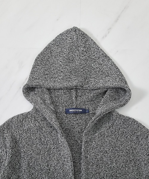 UNION STATION（ユニオンステーション）の「ウォッシャブルボタンレスパーカーカーディガン（カーディガン/ボレロ・メンズ・ブラック/ナチュラル/ブルー/サックスブルー・M/L/LL）」の18枚目の写真