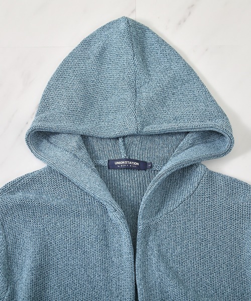UNION STATION（ユニオンステーション）の「ウォッシャブルボタンレスパーカーカーディガン（カーディガン/ボレロ・メンズ・ブラック/ナチュラル/ブルー/サックスブルー・M/L/LL）」の22枚目の写真