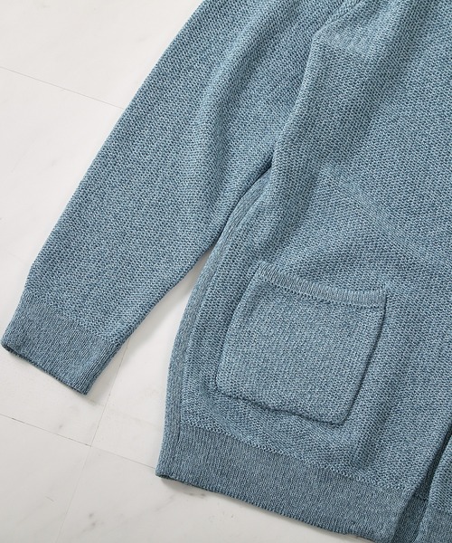 UNION STATION（ユニオンステーション）の「ウォッシャブルボタンレスパーカーカーディガン（カーディガン/ボレロ・メンズ・ブラック/ナチュラル/ブルー/サックスブルー・M/L/LL）」の5枚目の写真