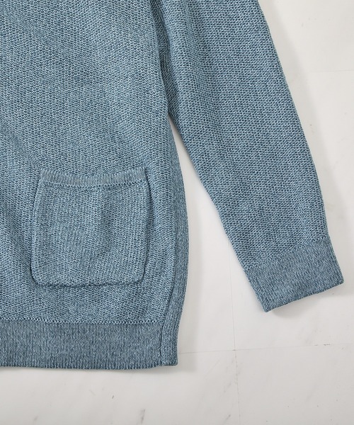 UNION STATION（ユニオンステーション）の「ウォッシャブルボタンレスパーカーカーディガン（カーディガン/ボレロ・メンズ・ブラック/ナチュラル/ブルー/サックスブルー・M/L/LL）」の6枚目の写真