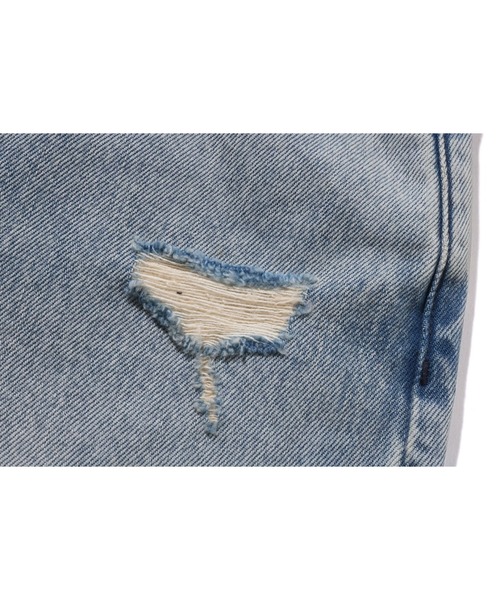 A BATHING APE（アベイシングエイプ）の「DESTROYED STA RELAXED FIT 13OZ DEMIN SHORTS（デニムパンツ・メンズ・ライトインディゴブルー/ブラック・X-LARGE/MEDIUM/LARGE/SMALL/XX-LARGE）」の8枚目の写真