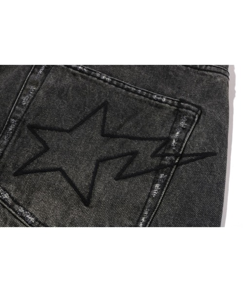 A BATHING APE（アベイシングエイプ）の「DESTROYED STA RELAXED FIT 13OZ DEMIN SHORTS（デニムパンツ・メンズ・ライトインディゴブルー/ブラック・X-LARGE/MEDIUM/LARGE/SMALL/XX-LARGE）」の13枚目の写真