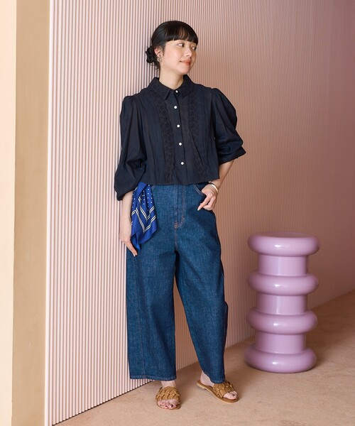 FREAK'S STORE(フリークスストア)の「インド ヴィンテージショート丈ブラウス(シャツ/ブラウス・レディース・オフホワイト/ブルー/ブラック・フリ-)」の12枚目の写真