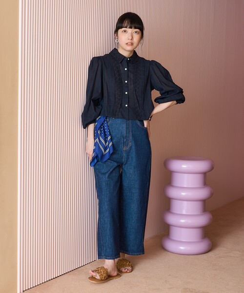 FREAK'S STORE(フリークスストア)の「インド ヴィンテージショート丈ブラウス(シャツ/ブラウス・レディース・オフホワイト/ブルー/ブラック・フリ-)」の13枚目の写真