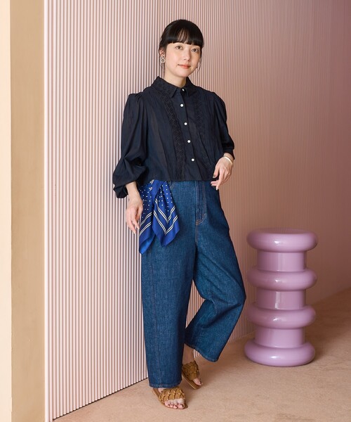 FREAK'S STORE(フリークスストア)の「インド ヴィンテージショート丈ブラウス(シャツ/ブラウス・レディース・オフホワイト/ブルー/ブラック・フリ-)」の14枚目の写真