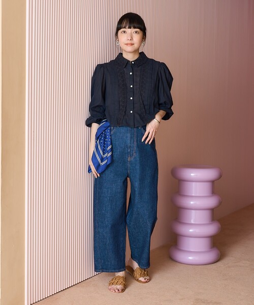 FREAK'S STORE(フリークスストア)の「インド ヴィンテージショート丈ブラウス(シャツ/ブラウス・レディース・オフホワイト/ブルー/ブラック・フリ-)」の15枚目の写真