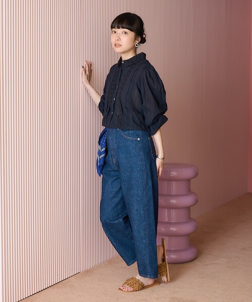 FREAK'S STORE(フリークスストア)の「インド ヴィンテージショート丈ブラウス(シャツ/ブラウス・レディース・オフホワイト/ブルー/ブラック・フリ-)」の17枚目の写真